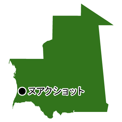 モーリタニア・イスラム共和国無料フリーイラスト｜首都名(緑)